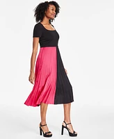 Karl Lagerfeld Paris Women's Colorblocked Pleated Dress