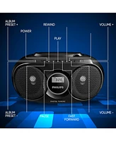 Philips Portable Cd Player Usb Boombox - Dynamic Bass Boost, Fm Radio, Aux Input, Compact Design, Ac Power, Easy-to-Use Controls