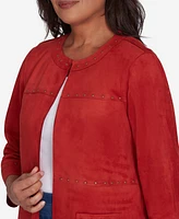 Alfred Dunner Petite Harvest Moon Timeless Faux Suede Jacket