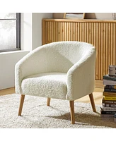 Hulala Home Modern Sebastian 30"W Boucle Armchair Solid Wood Leg