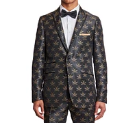 Paisley & Gray Men's Grosvenor Slim Fit Bee Print Tuxedo Jacket