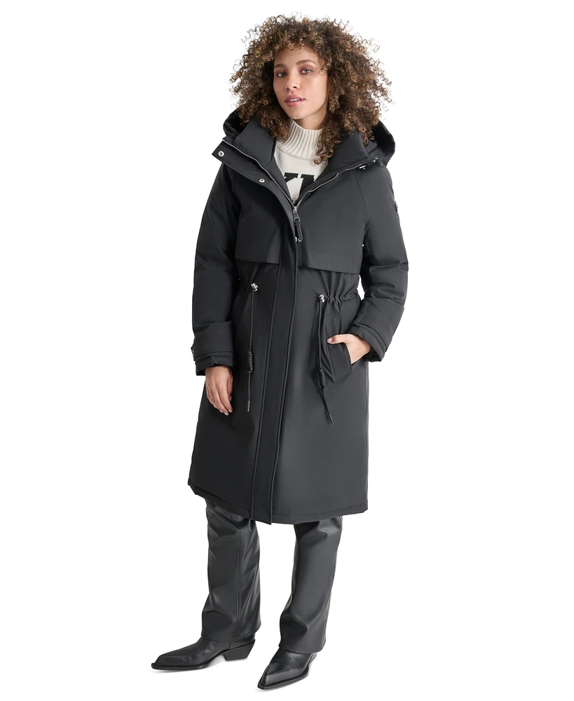 Dkny Women's Hooded Long-Sleeve Anorak Puffer Coat