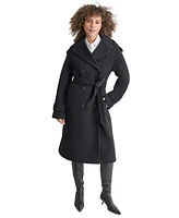 Dkny Women's Wool Blend Double-Breasted Wrap Coat