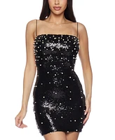 B Darlin Juniors' Embellished Open-Back Bodycon Dress