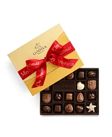 Godiva Holiday Gold Ballotin Chocolate Gift Box with Merry Christmas Ribbon