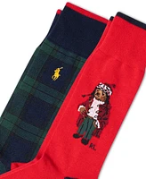 Polo Ralph Lauren Men's 2-Pk. Arctic Holiday Bear Slack Socks