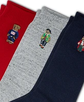 Polo Ralph Lauren Men's 3-Pk. Assorted Polo Bears Crew Socks