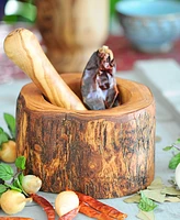 BeldiNest Olive Wood Rustic Pestle and Mortar