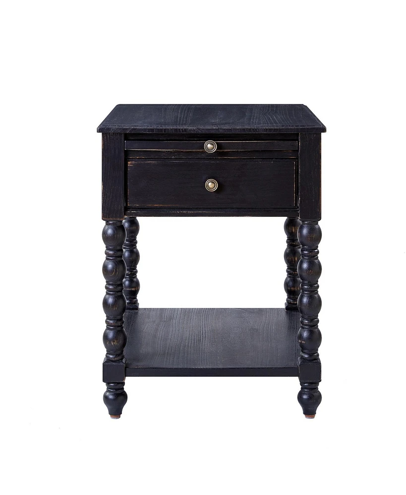 Hulala Home Eteria Traditional 26" Tall End Table with Soild Wood