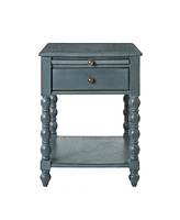 Hulala Home Eteria Traditional 26" Tall End Table with Soild Wood