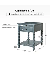 Hulala Home Eteria Traditional 26" Tall End Table with Soild Wood