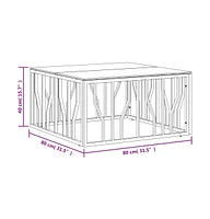 vidaXL Coffee Table 31.5"x31.5"x15.7" Stainless Steel and Glass