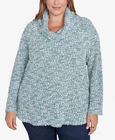 Ruby Rd. Plus Size Cowl Neck Cozy Boucle Knit Top