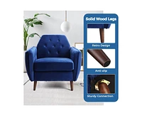 gaomon Comfy Blue Velvet Accent Chair