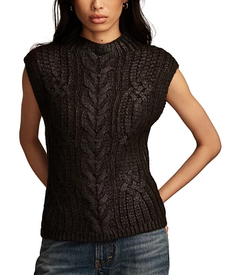 Lucky Brand Women's Metallic Cable-Knit Sweater Vest