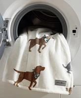 Eddie Bauer Dogs with Scarves Ultra Soft Plush Fleece Blanket, King