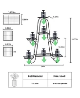 Unho 7 Tier Metal Plant Holder Stand Patio Corner Plant Shelf Decorative Flower Stand