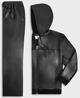 Mode Of One Mens Faux Leather Hoodie Relaxed Fit Pull On Pants Exclusively At Macys