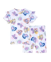 Disney Toddler Girls Junior Ribbed Peplum T-Shirt and Bike Shorts Outfit Set Newborn to (0-3 Months