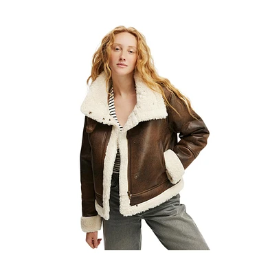 Cotton On Women's Dakota Faux Leather Jacket