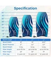 Costway 41" Lightweight Body Board with Eps Core Xpe Deck Hdpe Bottom Crescent Tail