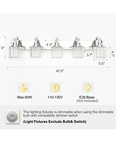 gaomon Modern Chrome Led Crystal Bathroom Vanity Lights Over Mirror