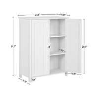 Yaheetech Free Standing Bathroom Cabinet with 2 Durable Doors and 2 Adjustable Shelves