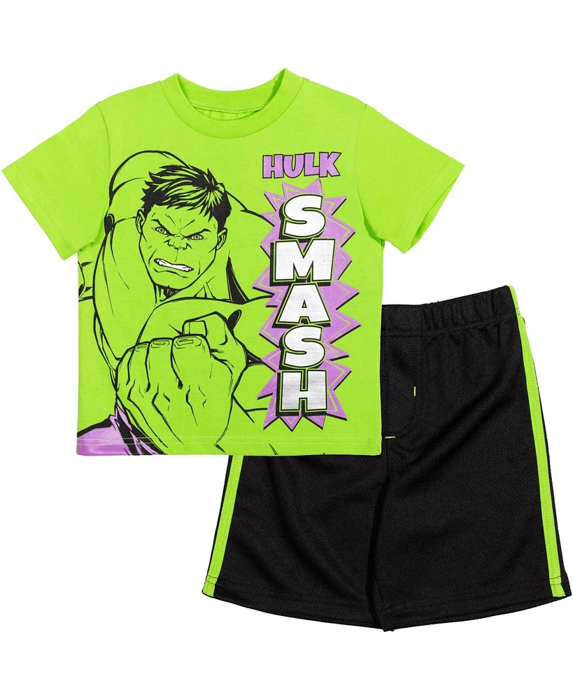 Marvel Boys Spidey and His Amazing Friends Miles Morales T-Shirt Mesh Shorts Outfit Set to