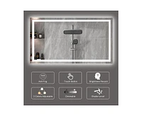 gaomon Led Bathroom Mirror with Lights 48 x 36 Inch/60x36 Inch Led Vanity Mirrors Wall Mounted Dimmable Front Lighted Anti