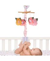 Lambs & Ivy Little Garden Felt Flowers Musical Baby Crib Mobile Soother Toy