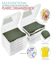 Sorbus 9-Piece Variety Pack Hanging File Organizer Bin Clear Plastic Stackable for Document Storage