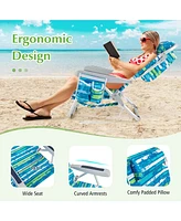 Costway Pcs Folding Beach Chair Adult Lightweight Aluminum Camping Chair with Storage Bag