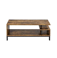 Yaheetech Modern Industrial Free Standing Tv Table Wood Media Console Table with Storage Shelf