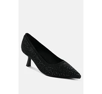 London Rag Vimto Breathable Flyknit Rhinestone Pumps