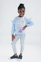 Disney Minnie Mouse Frozen Princess Fleece Sweatshirt and Leggings Outfit Set