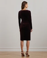 Lauren Ralph Lauren Women's Stretch Velvet Surplice Dress