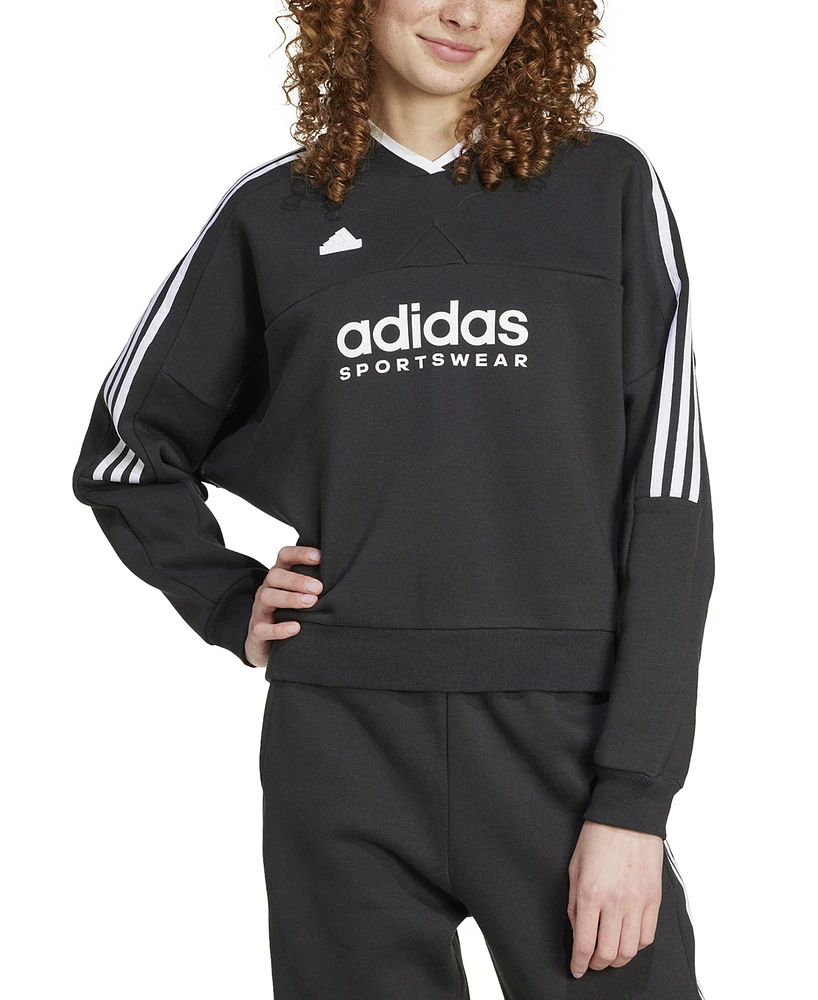 adidas Women's Tiro Cut 3-Stripes Fleece Sweatshirt