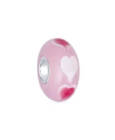 Bling Jewelry Heart Love Black, Pink or Red Murano Glass .925 Sterling Silver Bead Charm