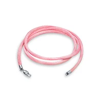 Bling Jewelry Pink Satin Silk Cord Necklace with Silver Lobster Clasp Multiple Lengths