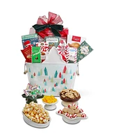 Alder Creek Gift Baskets Winter Holiday Trees Gift Tote, 11 Piece