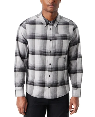 Bass Outdoor Men's Classic Fit Plaid Button-Front Stretch Flannel Shirt