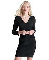 Dkny Women's Ribbed Knot-Front Mini Dress