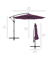 Best Choice Products 10ft Offset Hanging Outdoor Market Patio Umbrella w/ Easy Tilt Adjustment