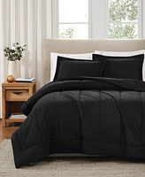 Brooklyn Loom Solid Cotton Percale -Pc. Comforter Set