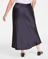 On 34th Trendy Plus Satin A-Line Slip Skirt, Exclusively at Macy's