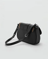 Mango Women's Buckle Leather Bag