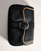 Mango Women's Buckle Leather Bag