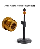 5 Core Mic Stand Adapter Pair 5/8 Male to 3/8 Female Screw Thread Conversion Connector for Microphone Stands Boom Arms Camera Tripod