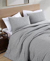 Kenneth Cole New York Serenity Wavy Lines Embossed -Pc. Duvet Cover Set