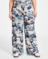 Nina Parker Trendy Plus Scuba Cargo Bungee Jogger Pants